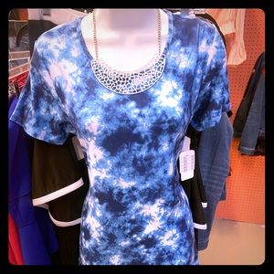 Blue & White Tye Dye Short Dress